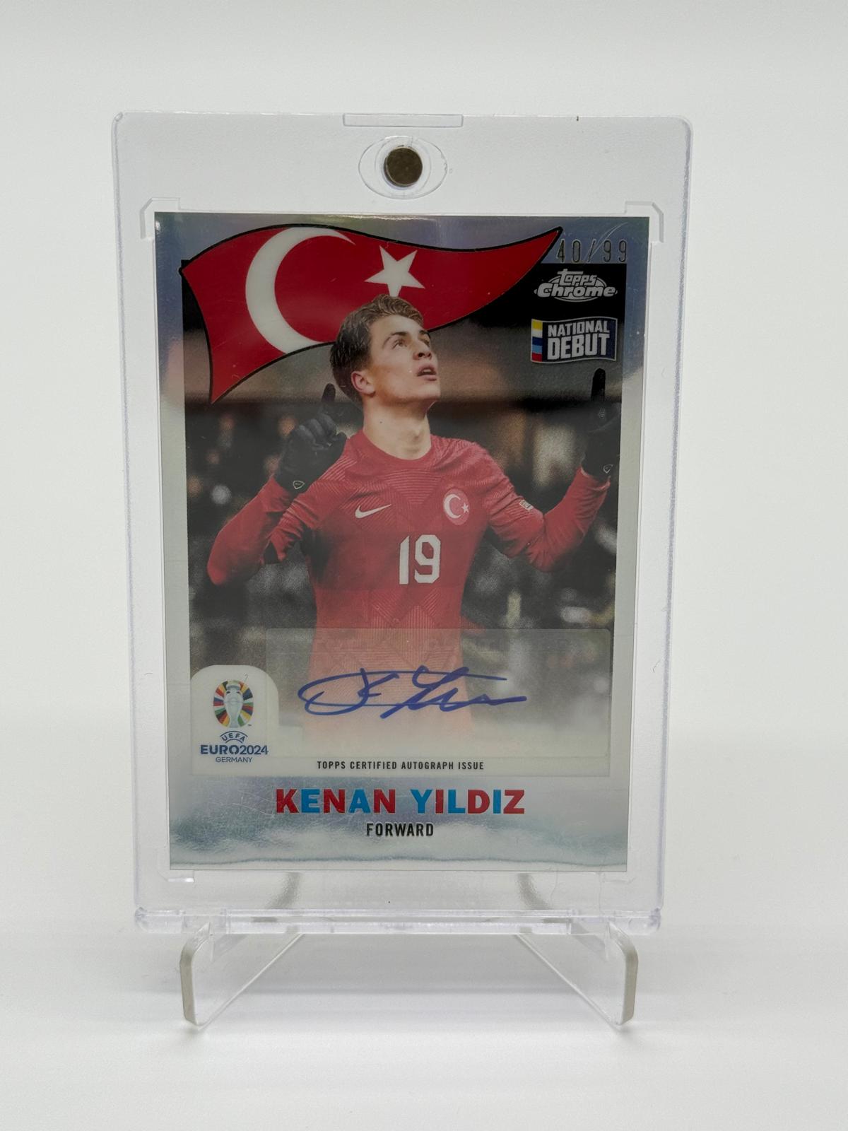 Topps Euro 2024 Chrome Kenan Yildiz National Debut 1960 Auto 40/99