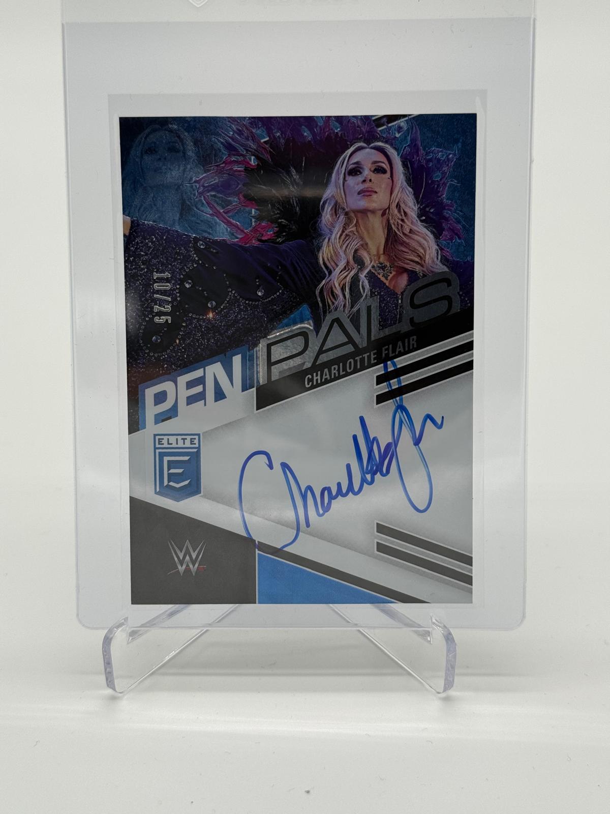 2023 Panini Donruss Elite Charlotte Flair Pen Pals On Card Auto 10/25