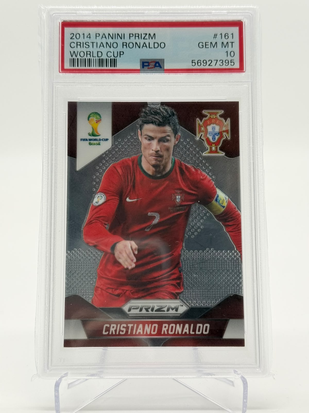 2014 Panini Prizm World Cup Christiano Ronaldo PSA10
