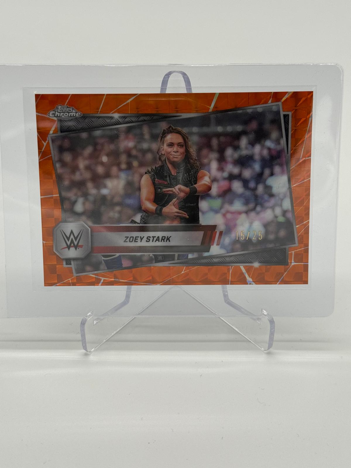 2025 Topps Chrome WWE Zoey Stark Orange Geometric /25