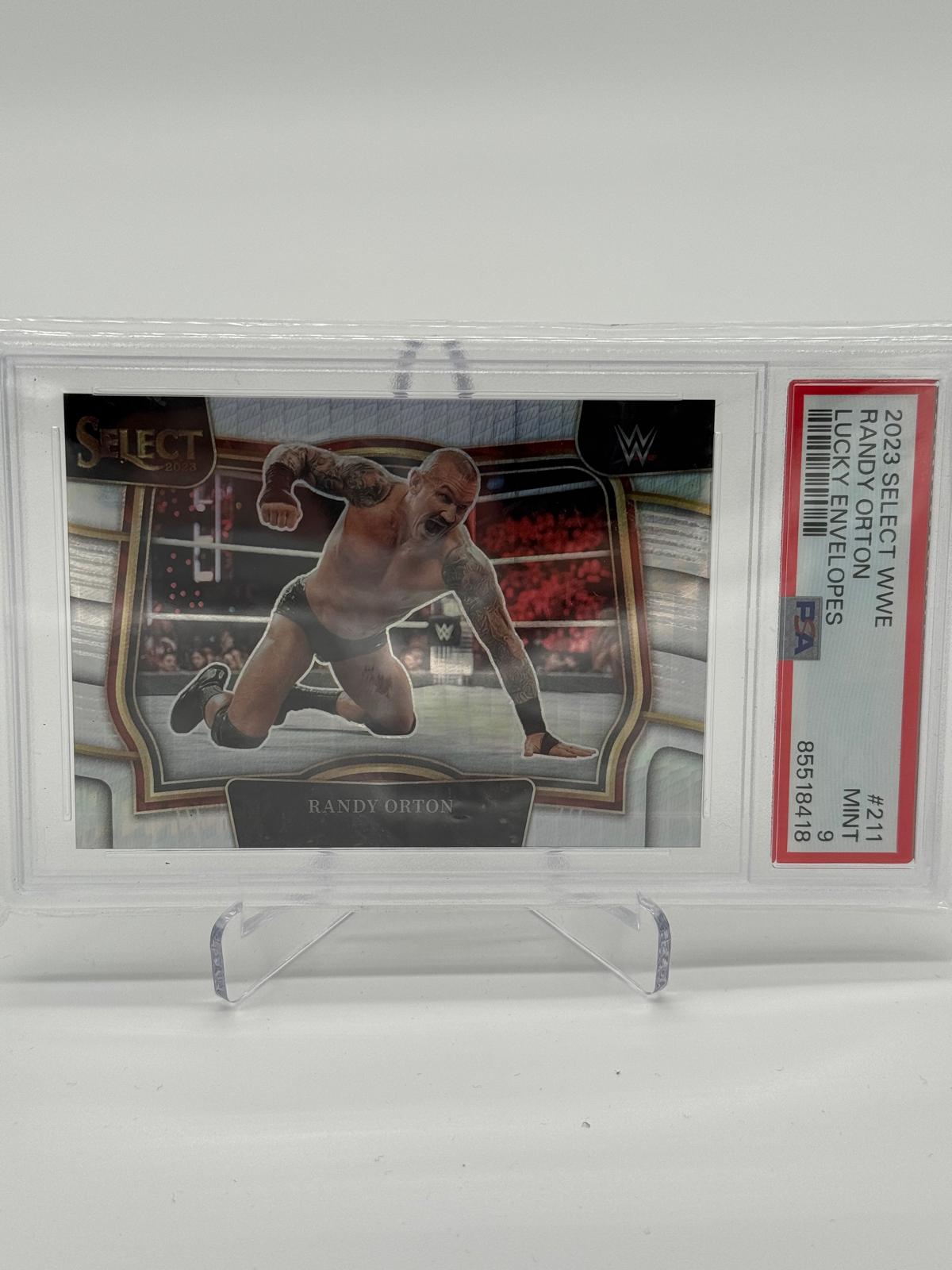 2023 Panini Select WWE Randy Orton Lucky Envelopes 8/8 PSA 9