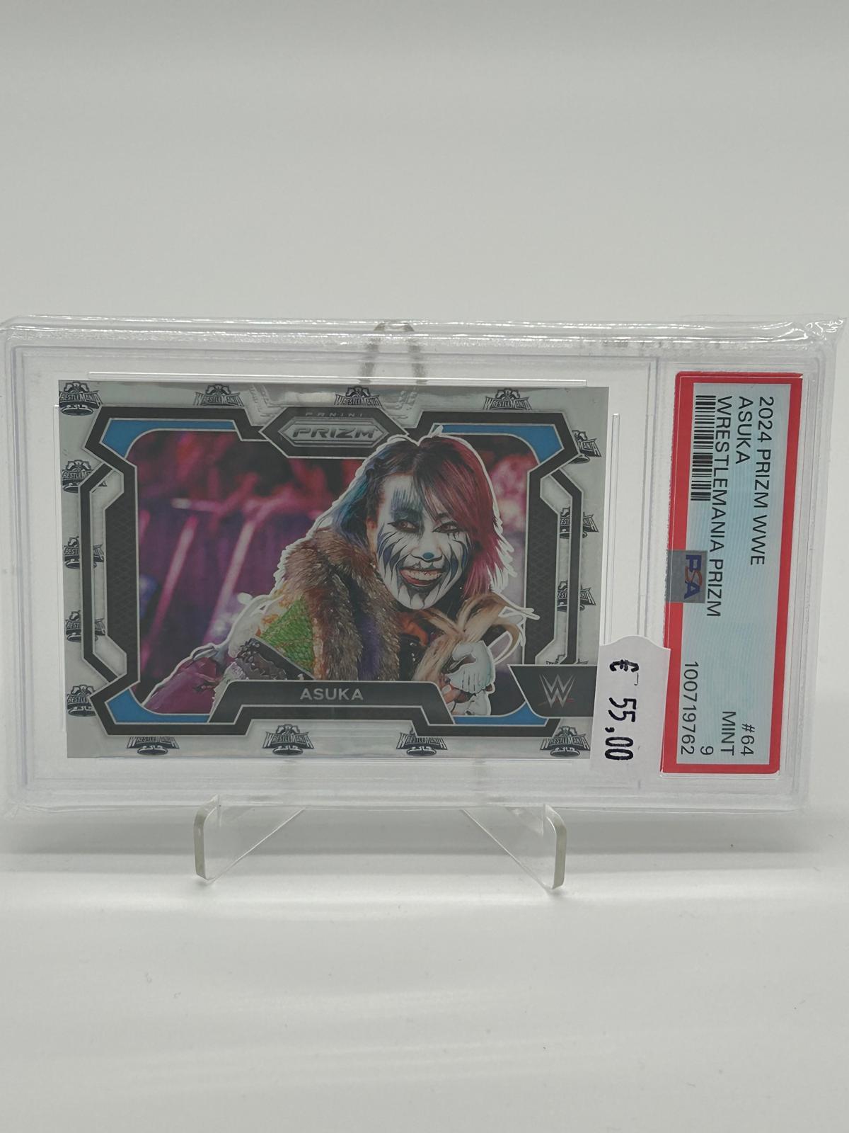 2024 Panini Prizm WWE Asuka Wrestlemania Prizm /40 PSA 9