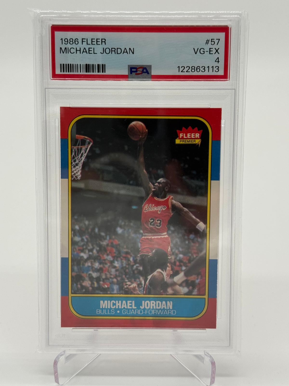 1986 Fleer Michael Jordan RC 57 of 132 PSA 4