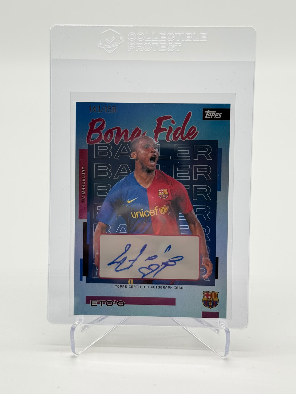 2025 Topps Barcelona Teamset Bona Fide Baller Etoo Auto 143/150