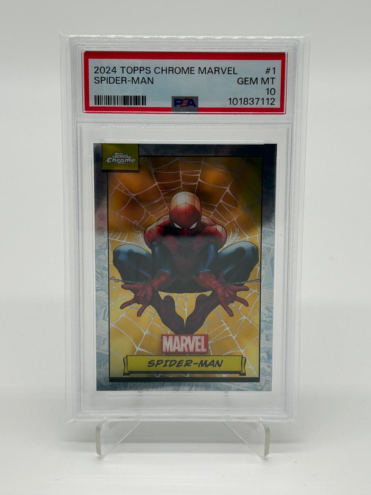 2024 Topps Chrome Marvel Spider Man PSA 10