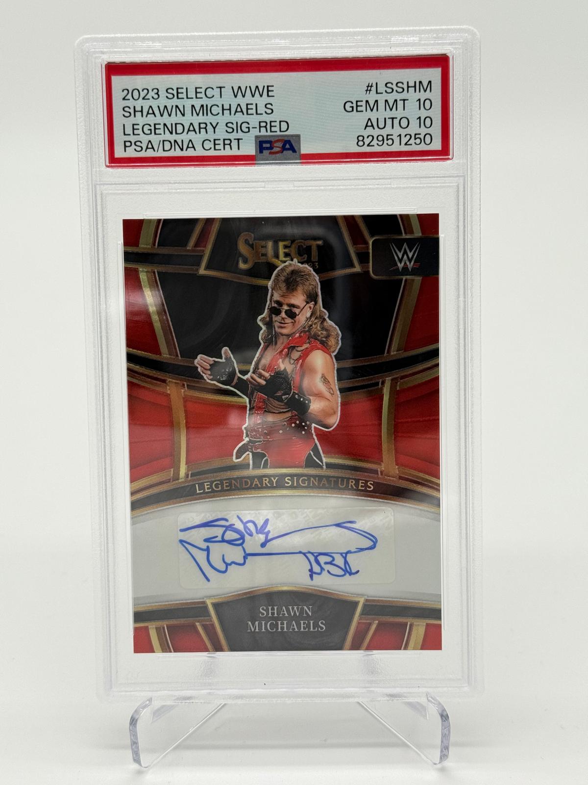 2023 Panini Select WWE Shawn Michaels Legendary Signature Red 58/60 PSA 10 Auto 10