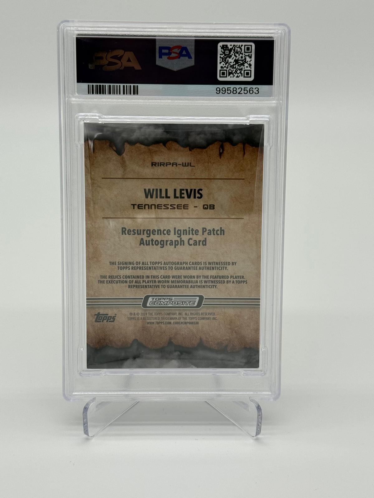 2023 Topps Composite Will Levis Patch Auto /125 PSA 9