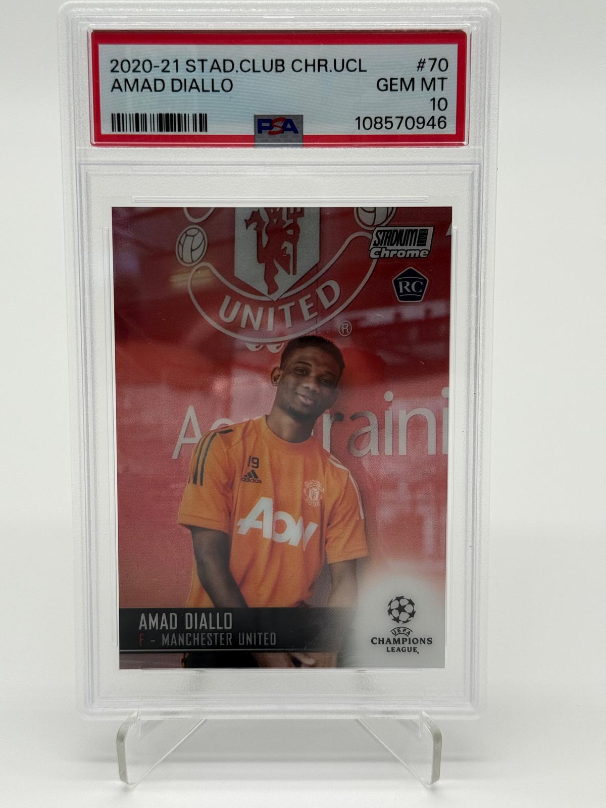 2020-21 Topps Stadium Club Chrome Amad Diallo RC PSA 10