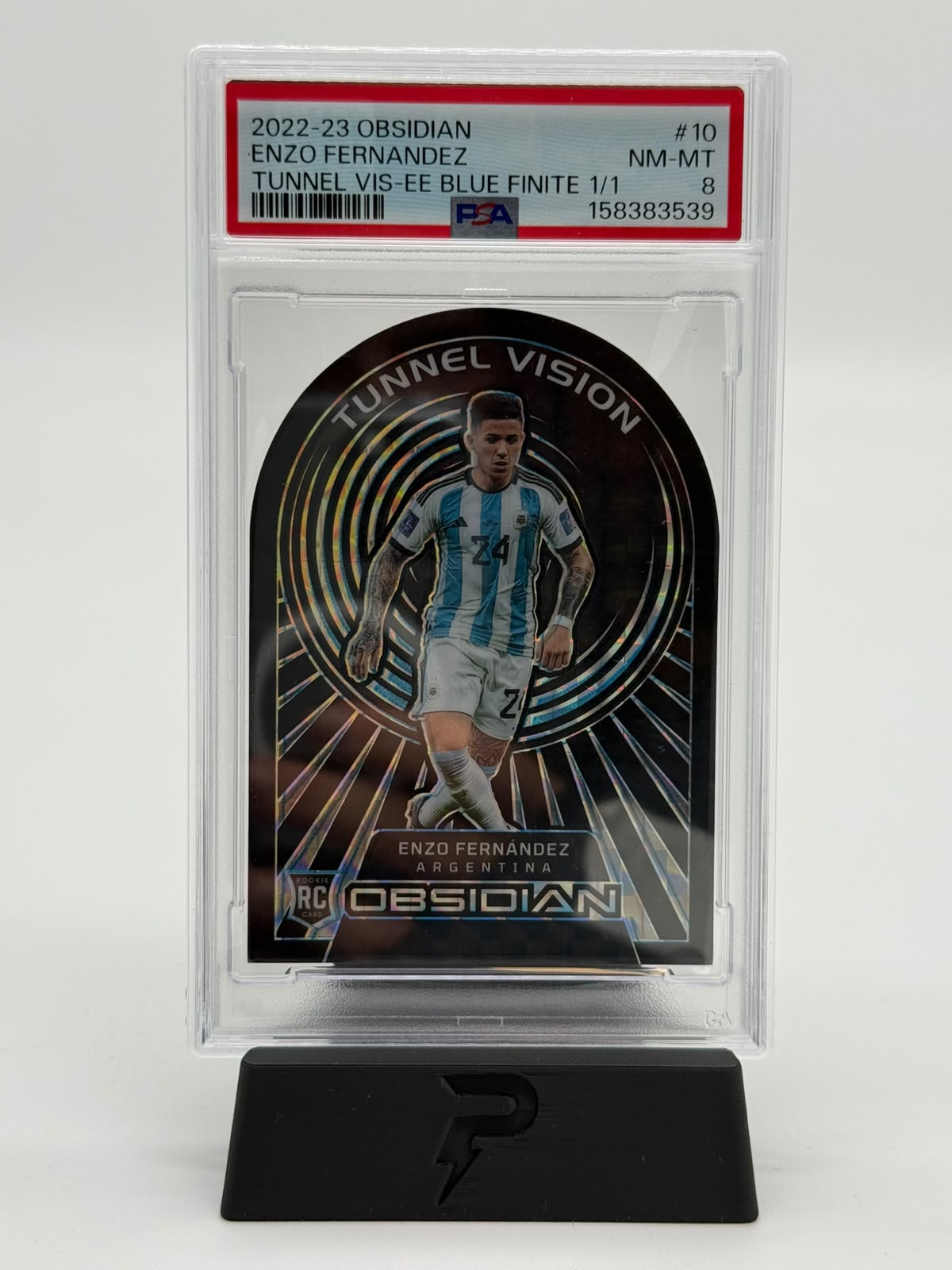 2022-23 Obsidian Soccer Enzo Fernandez Tunnel Vision 1/1 PSA 8