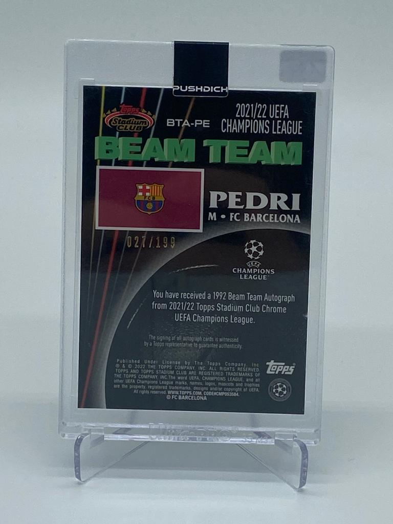 Topps Stadium Club Chrome 21/22 / Pedri Auto /199 Beam Team