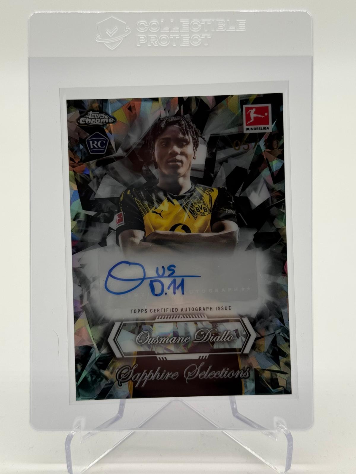 2026 Topps Chrome Bundesliga Sapphire Selections Ousmane Diallo Autogramm 05/10 RC