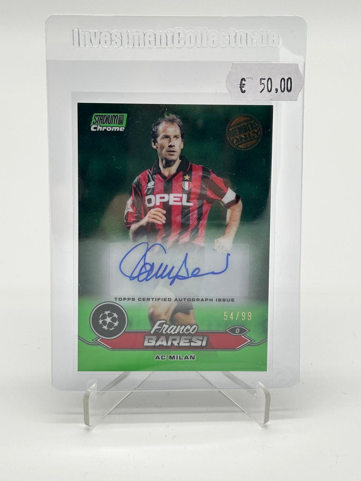 2024 Topps Stadium Club Chrome Franco Baresi Auto /99 Members Only