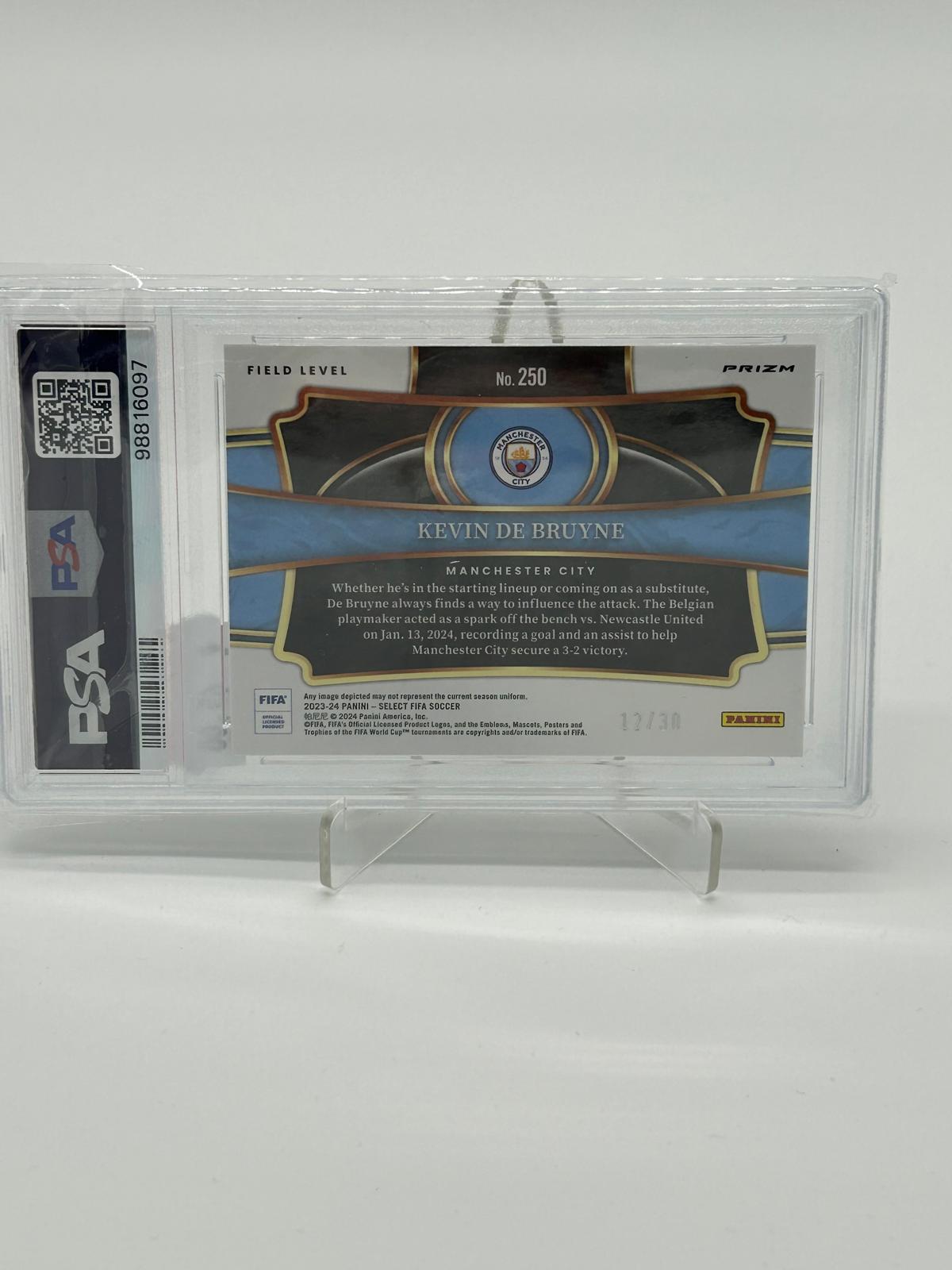 2023-24 Panini Select FIFA Kevin de Bruyne Tie-Dye /30 PSA 10