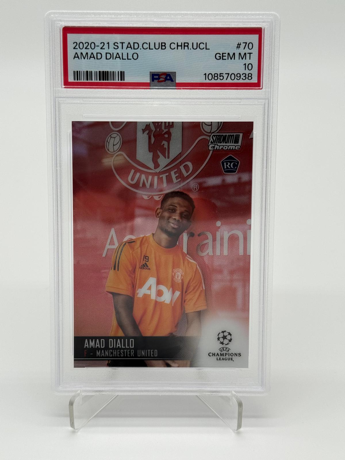 2020-21 Topps Stadium Club Chrome Amad Diallo RC PSA 10