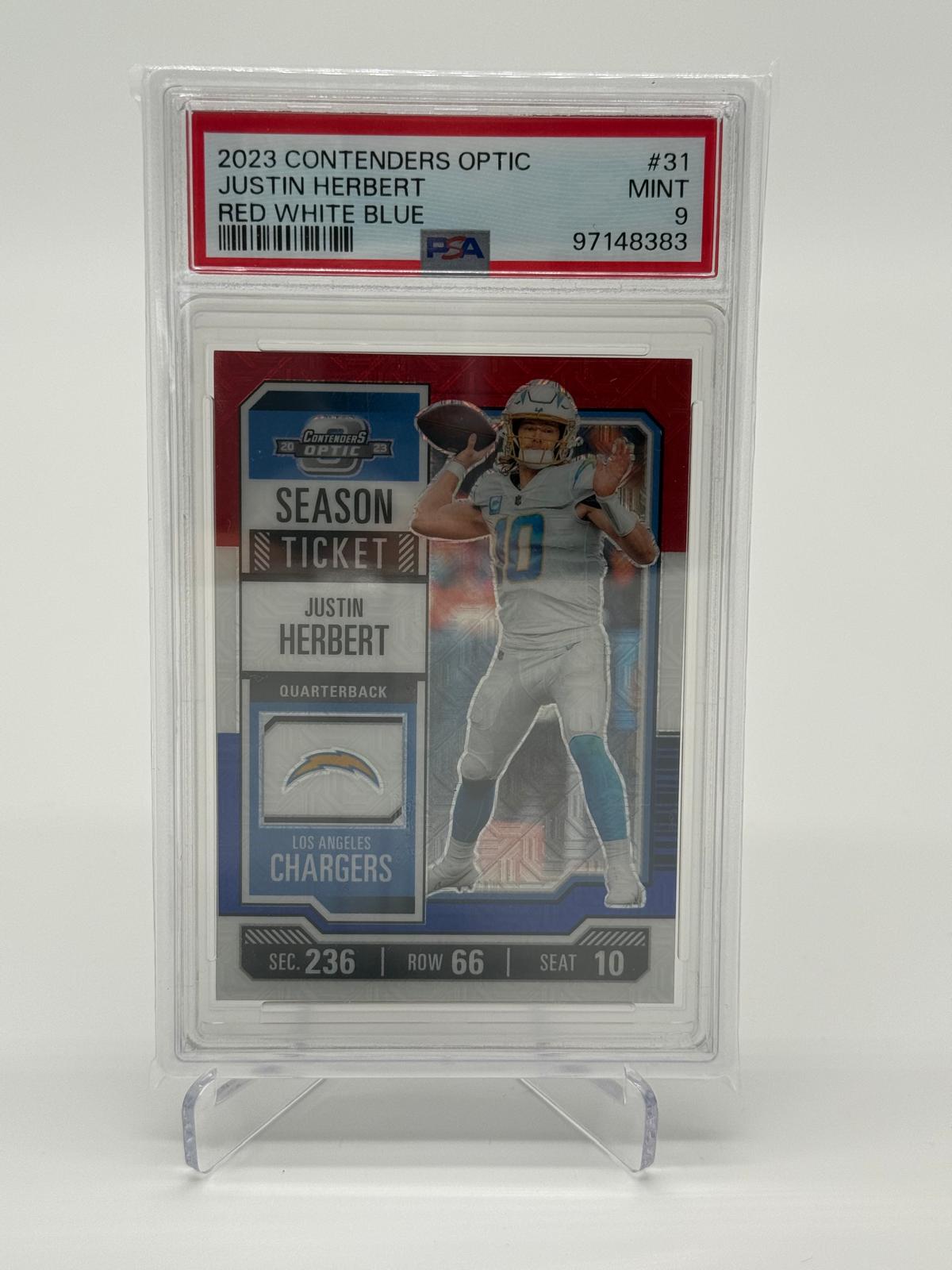2023 Contenders Optic Justin Herbert /13 PSA 9