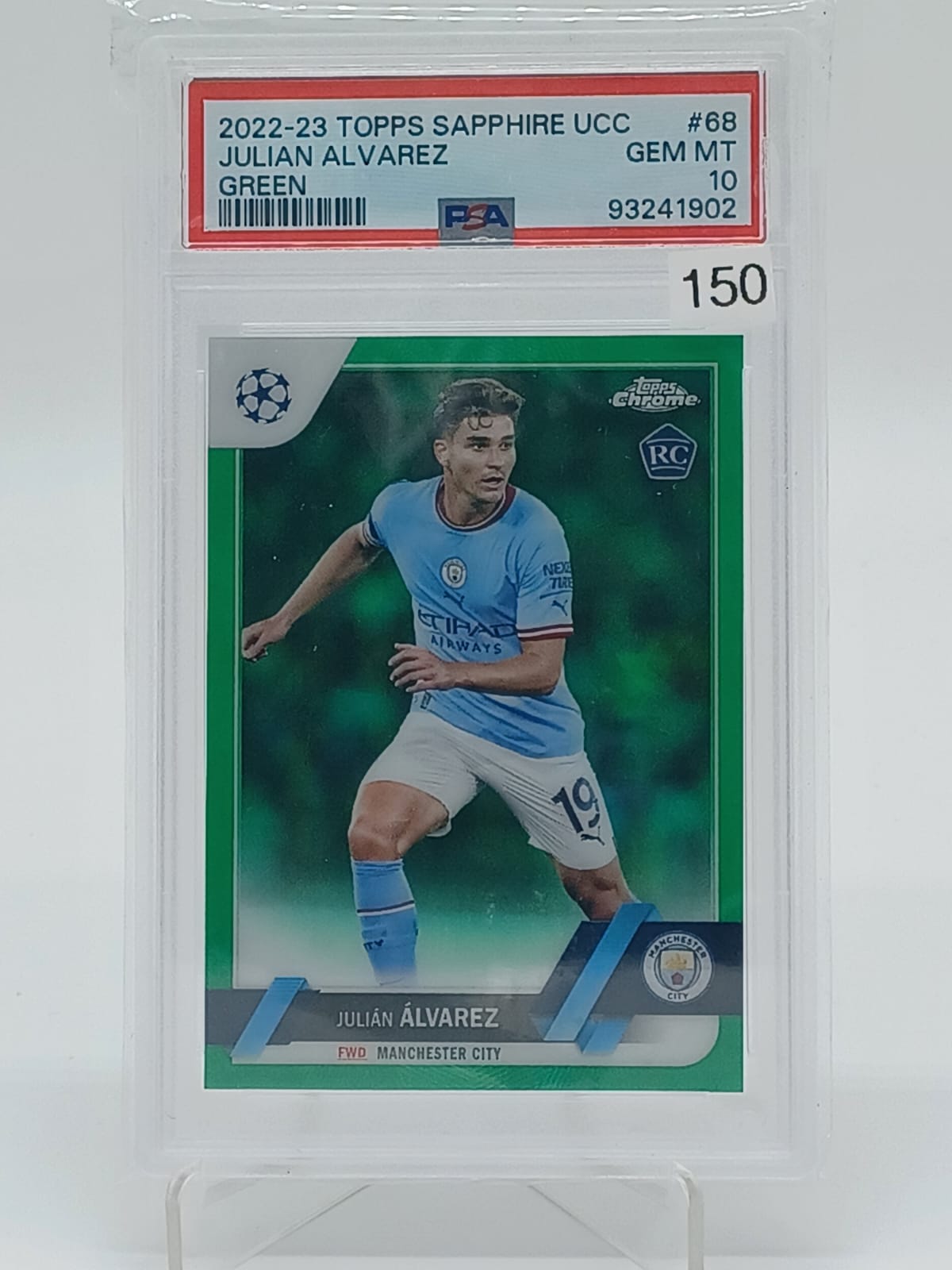 2022-23 Topps UCC Sapphire Edition Julian Alvarez Green /70 PSA 10 #68