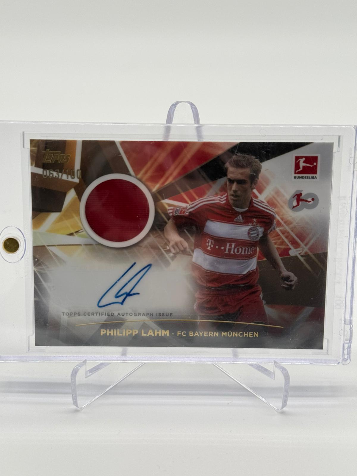 2023/24 Topps 60 Jahre Bundesliga Phillip Lahm Auto/Relic 063/100