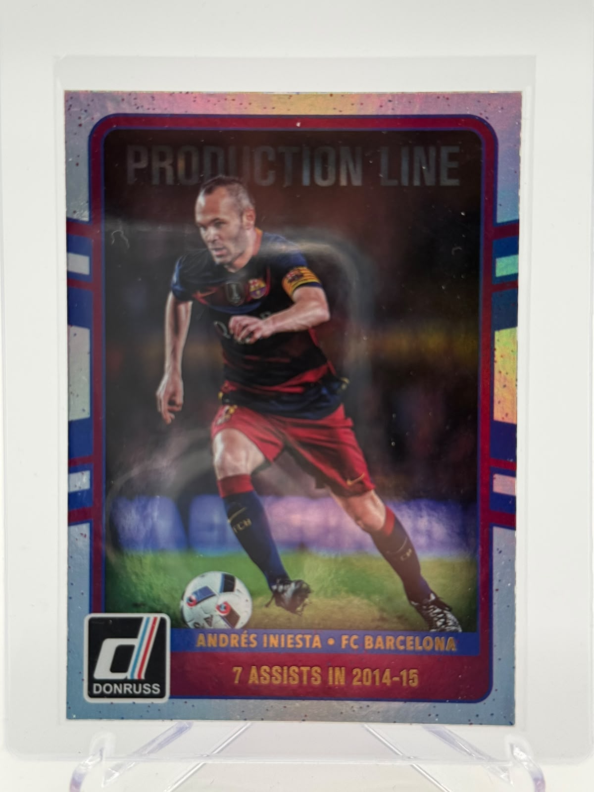 2016-17 Panini Donruss Andres Iniesta Production Line Silver