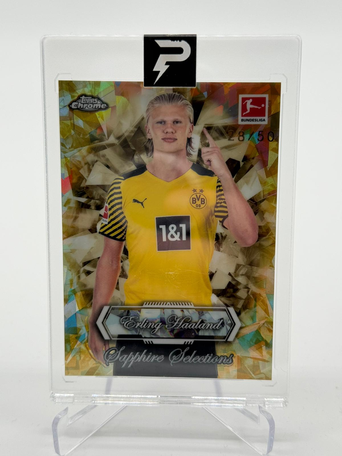 2026 Topps Chrome Bundesliga Sapphire Selections Erling Haaland 28/50
