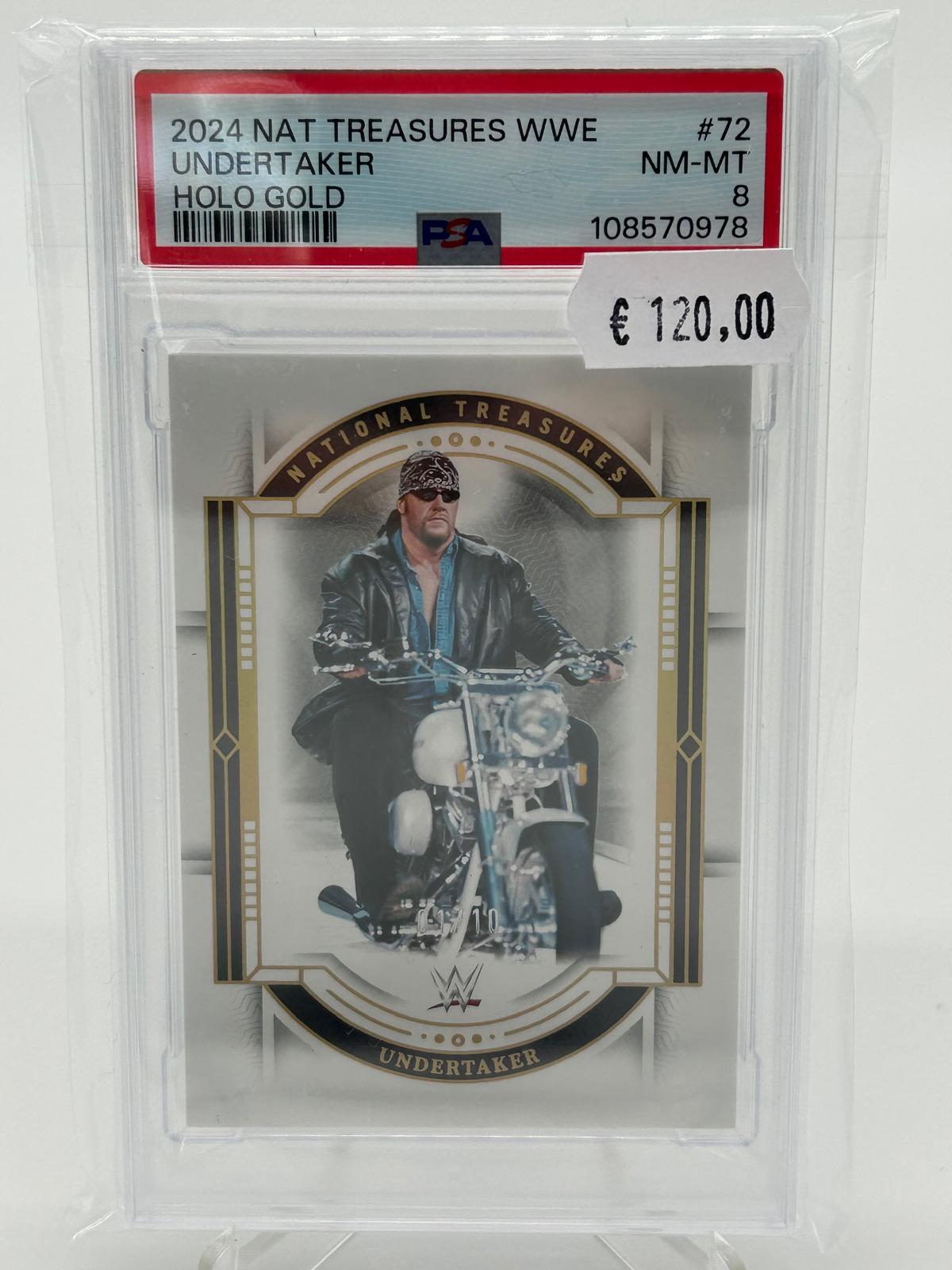 2024 Panini National Treasures Undertaker /10 Holo Gold PSA 8