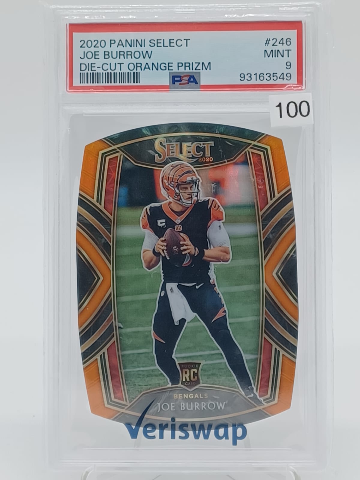 2020 Panini Select Joe Burrow RC Die-Cut Orange Prizm PSA 9 #246
