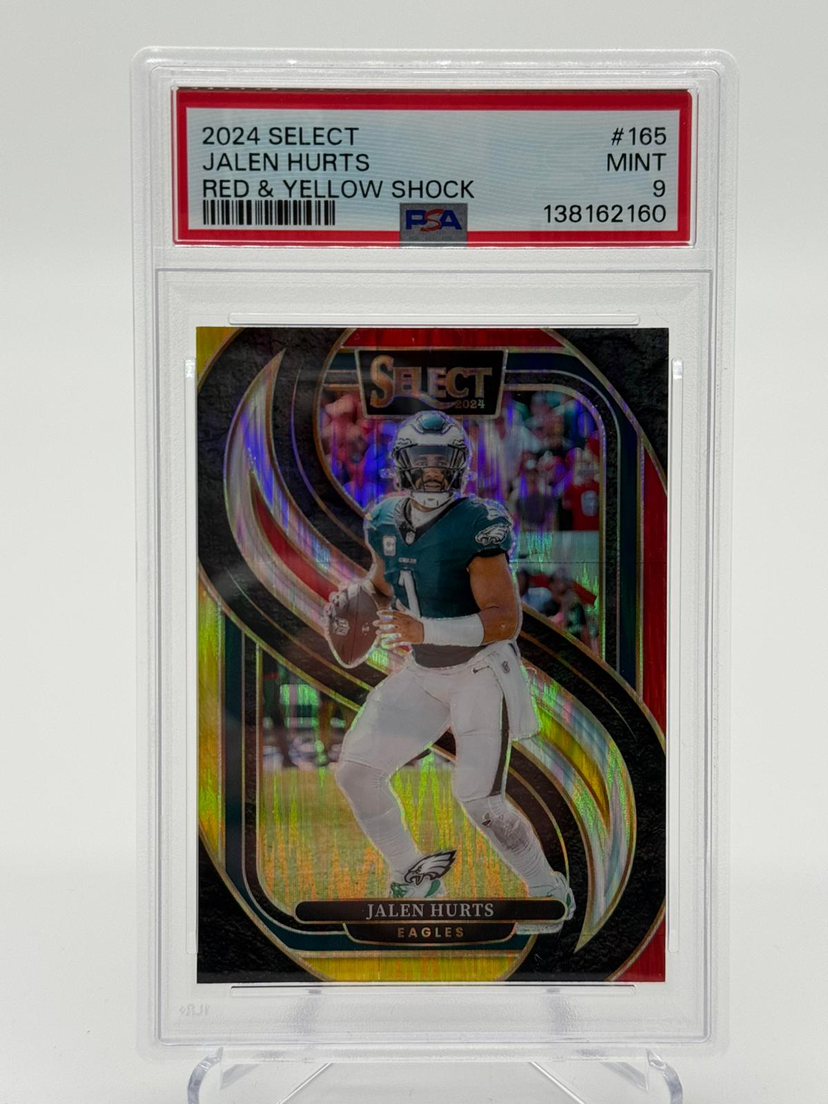 2024 Panini Select Football Jalen Hurts Red & Yellow Shock PSA 9 POP 1