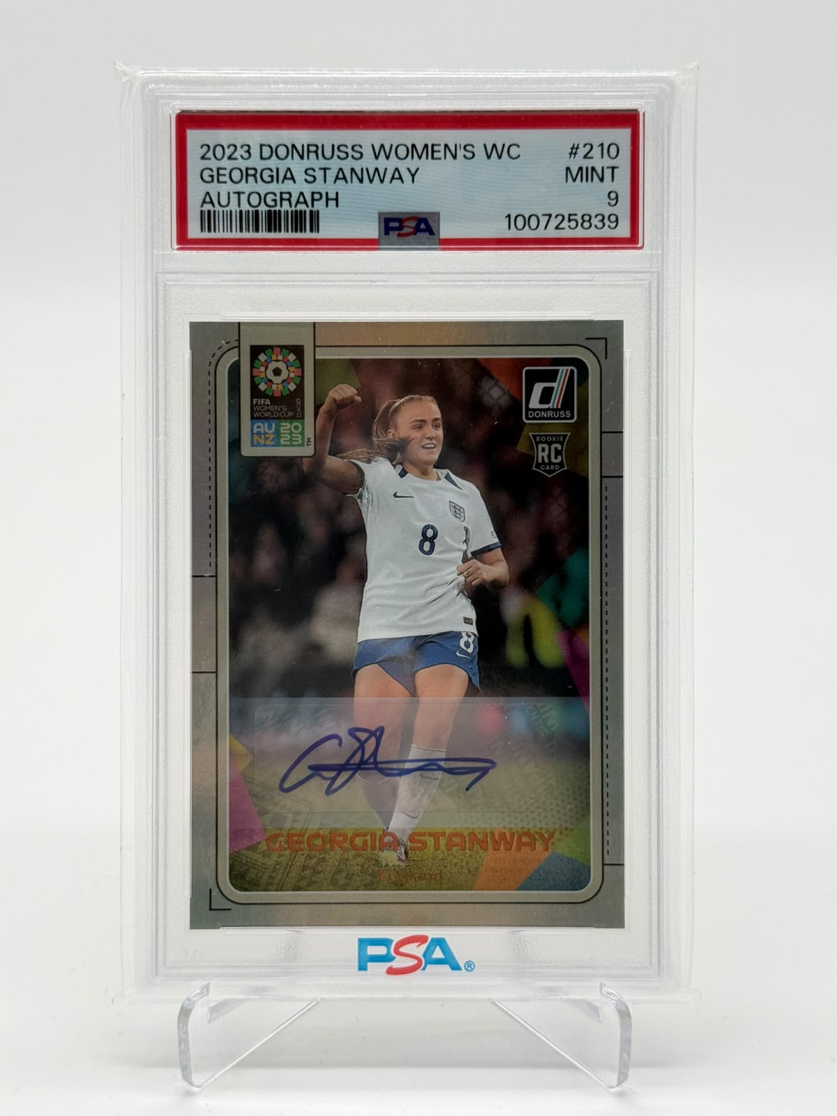 2023 Panini Donruss Womens Georgia Stanway RC Auto PSA9
