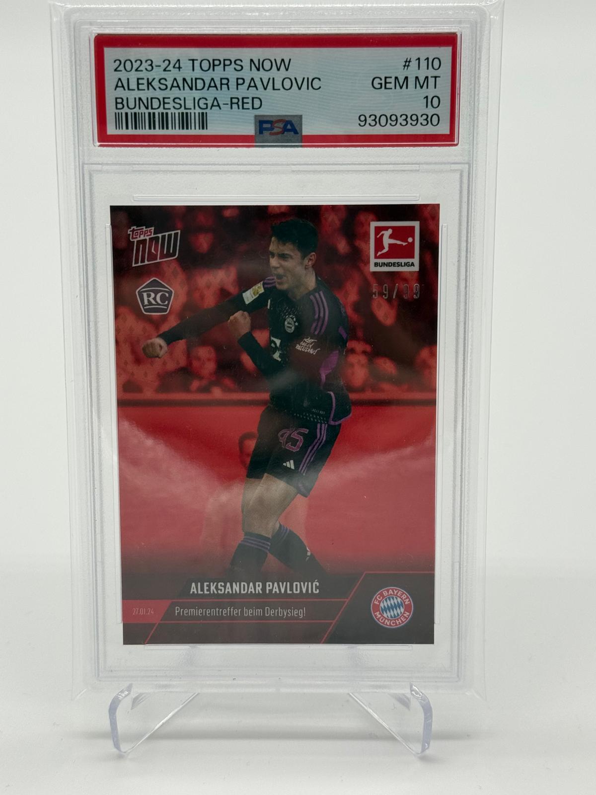 2023-24 Topps Now Aleksandar Pavlovic RC /99 PSA 10