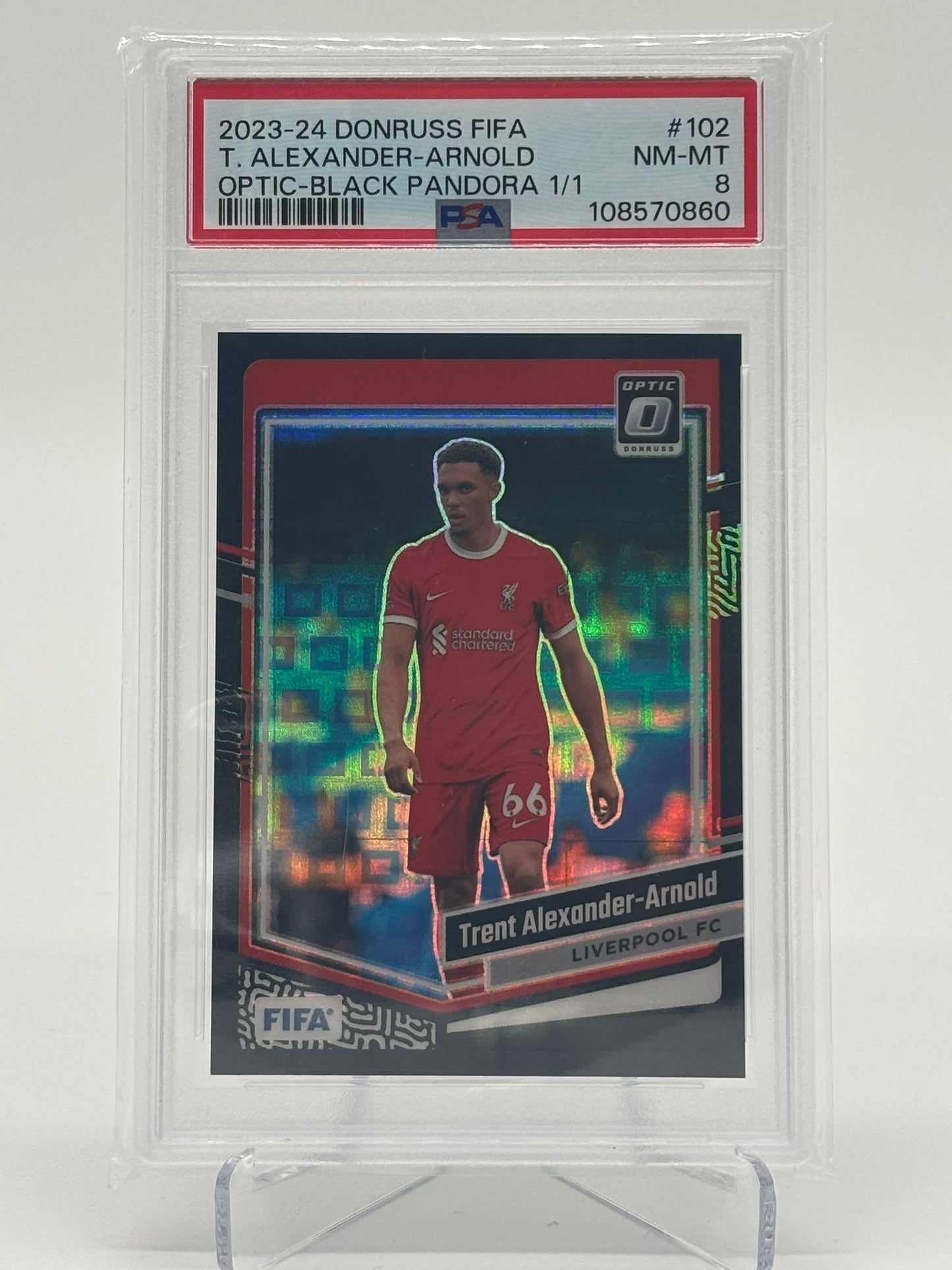 2023-24 Donruss FIFA Trent Alexander-Arnold Black Pandora 1/1 PSA 8