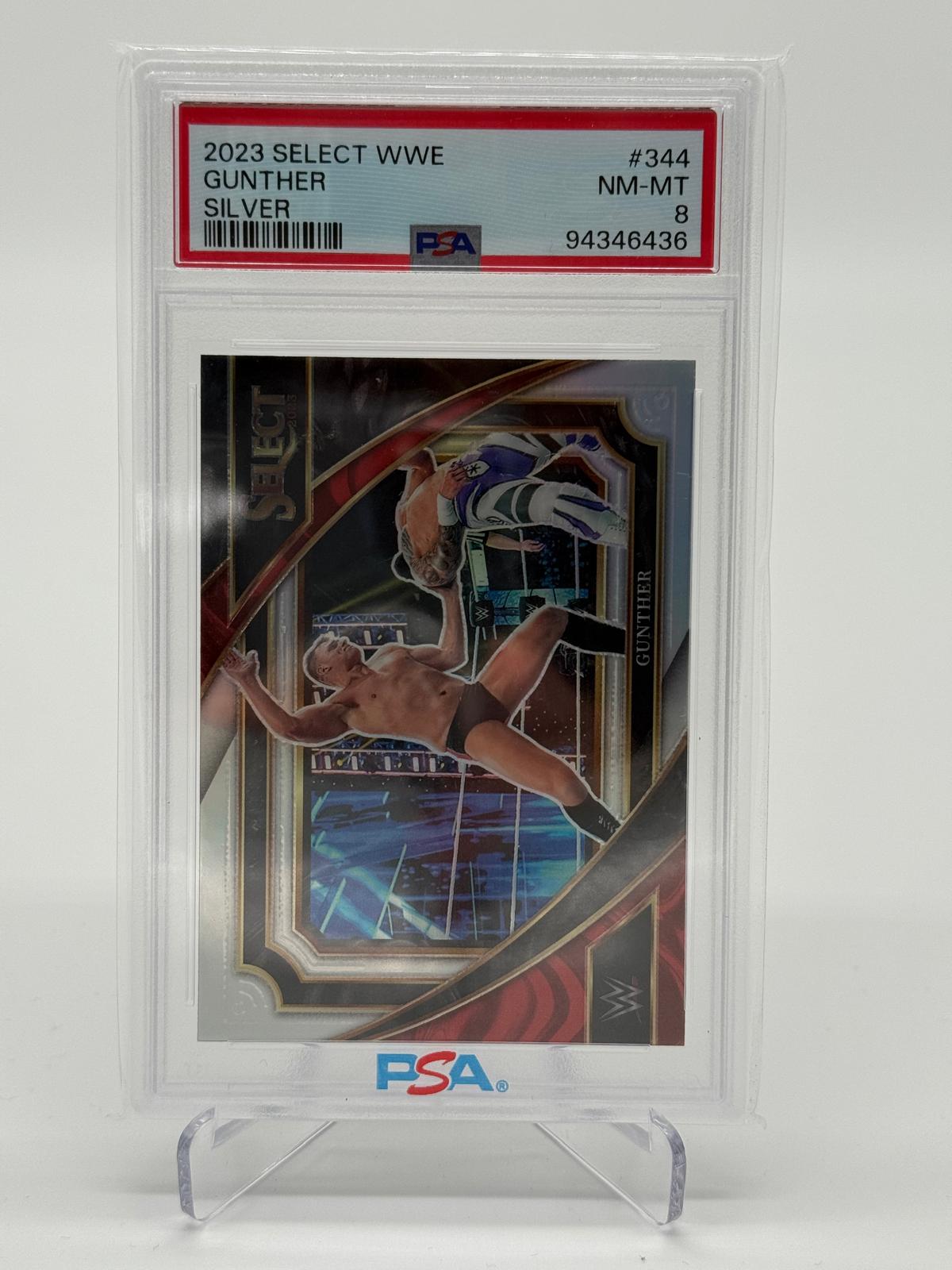 2023 Panini Select WWE Gunther Silver PSA 8