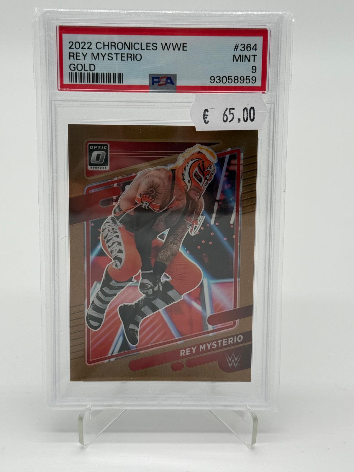 2022 Panini Chronicles WWE Rey Mysterio Gold /10 PSA 9