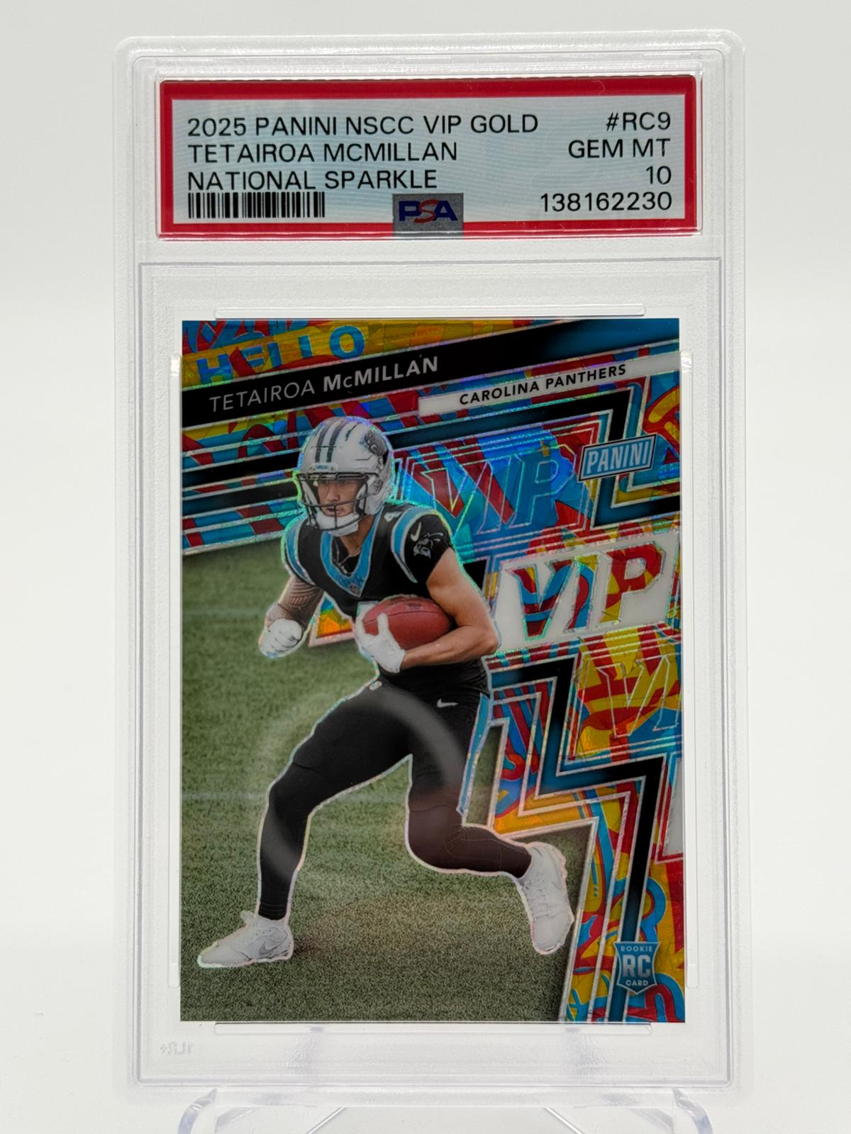 2025 Panini NSCC VIP Gold Tetairoa McMillan National Sparkle 27/45 PSA 10