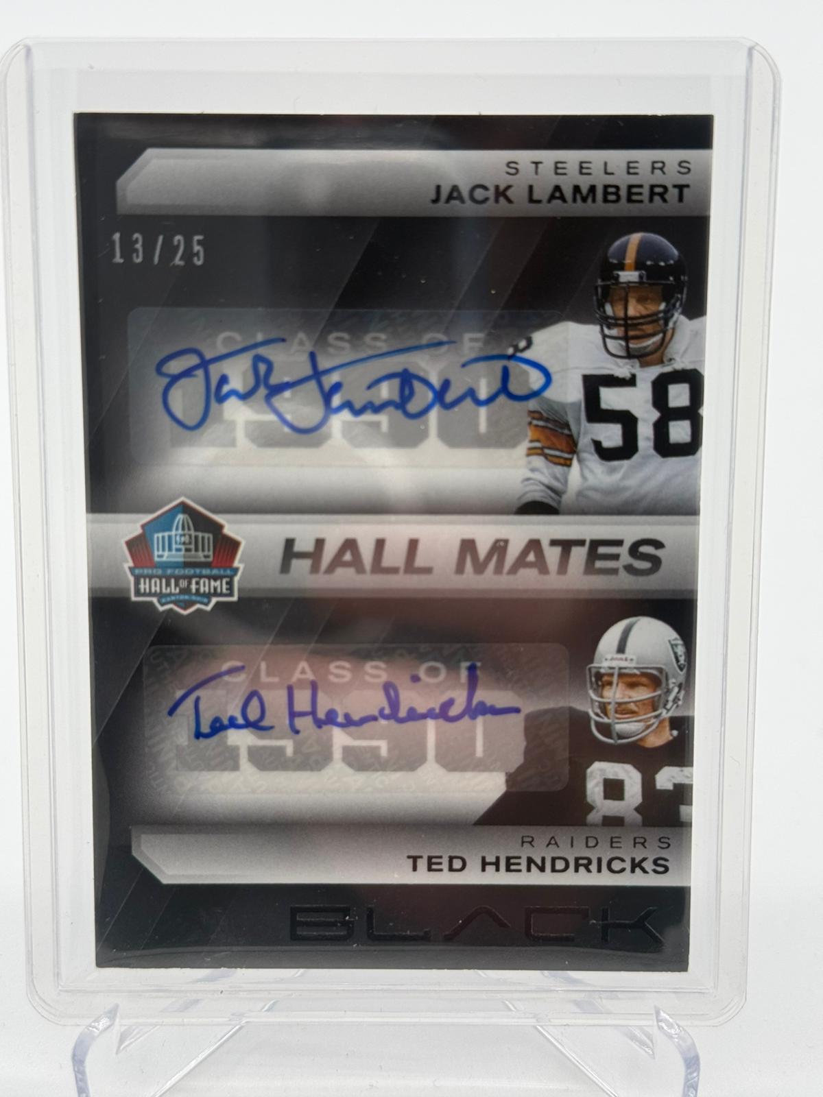 2025 Panini Black Football Jack Lambert Ted Hendricks Dual Auto 13/25
