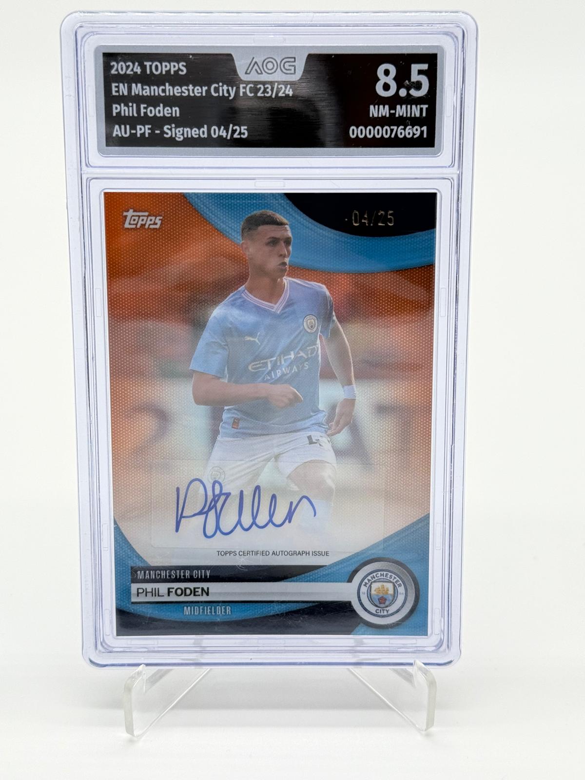 2024 Topps Manchester City TS Phil Foden Auto /25 AOG 8,5