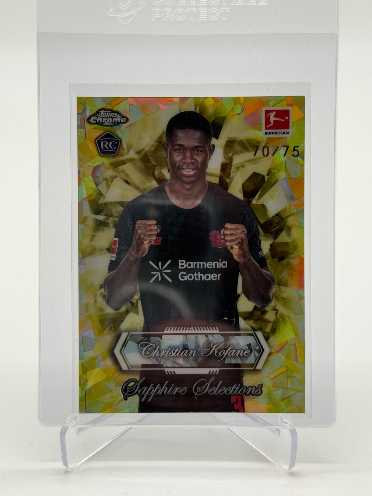 2026 Topps Chrome Bundesliga Sapphire Selections Christian Kofane 70/75 RC