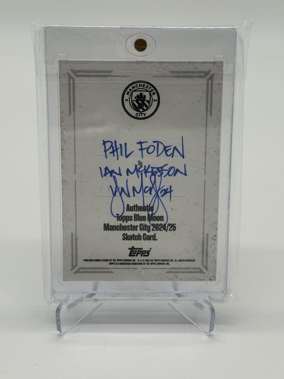 2024-25 Topps Blue Moon Manchester City Phil Foden 1/1 Sketch Card