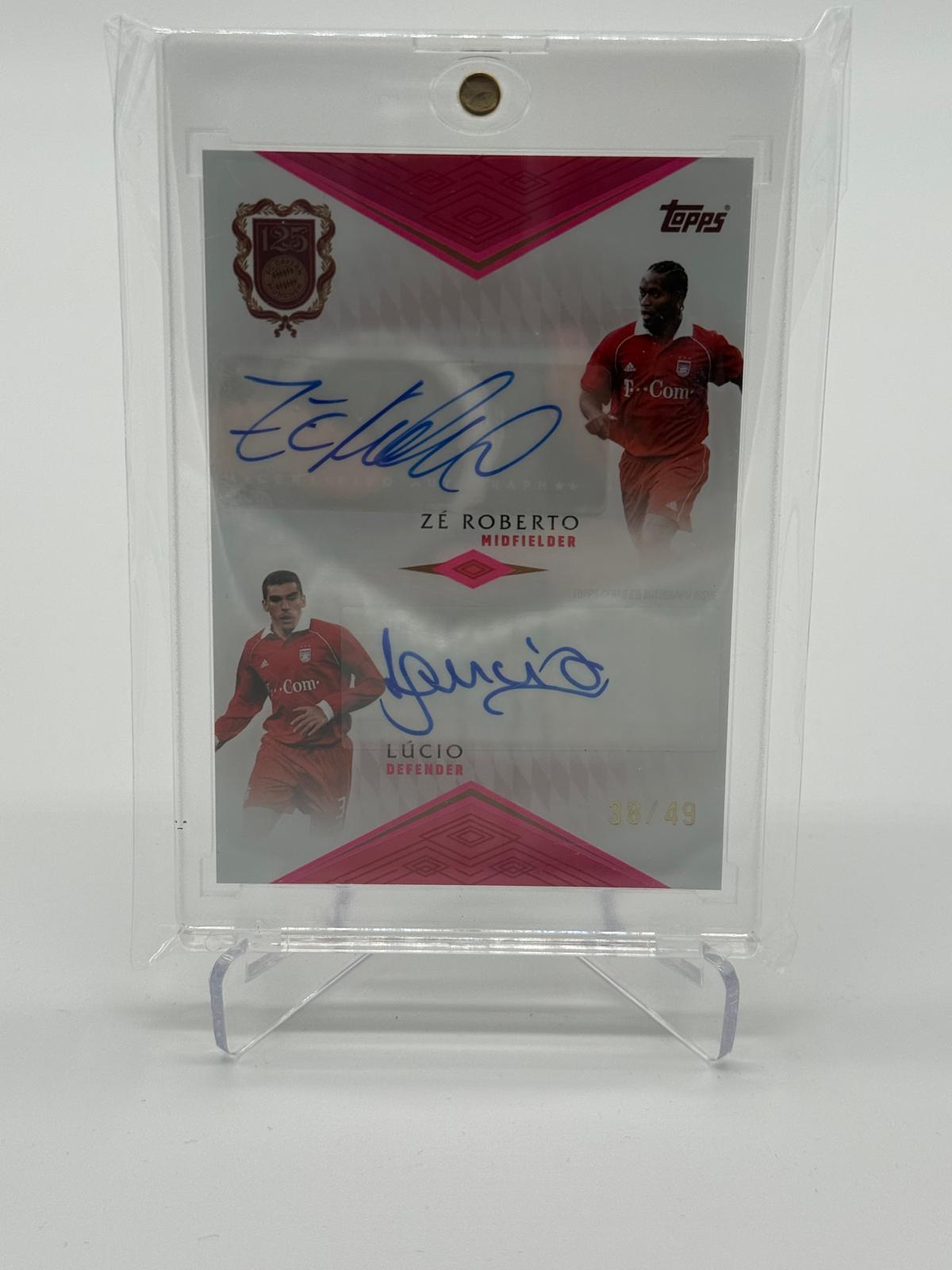2024-25 Topps FC Bayern München 125 Years Anniversary Zé Roberto & Lucio Dual Auto /49