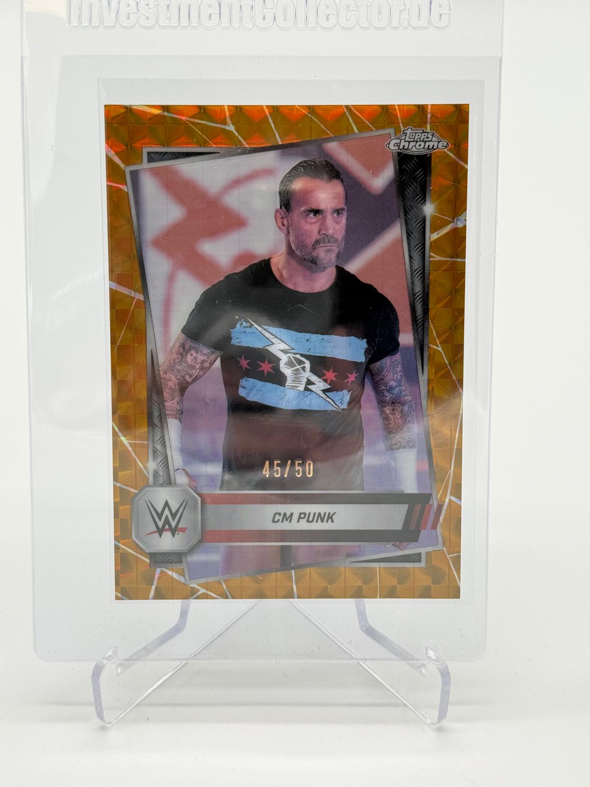 2025 Topps Chrome WWE CM Punk Gold Geometric /50