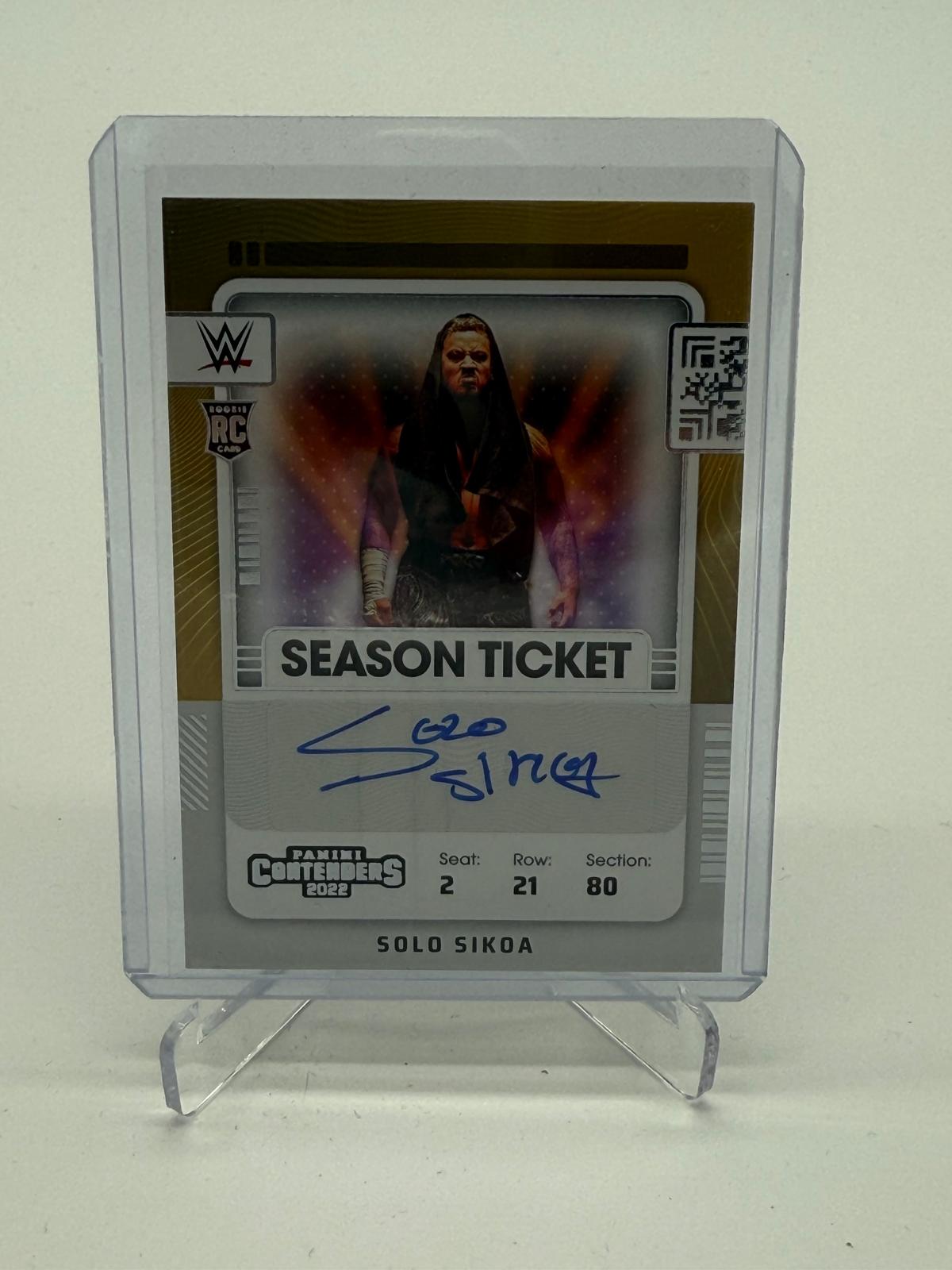 2022 Panini Chronicles Contenders WWE Solo Sikoa Season Ticket RC Signature