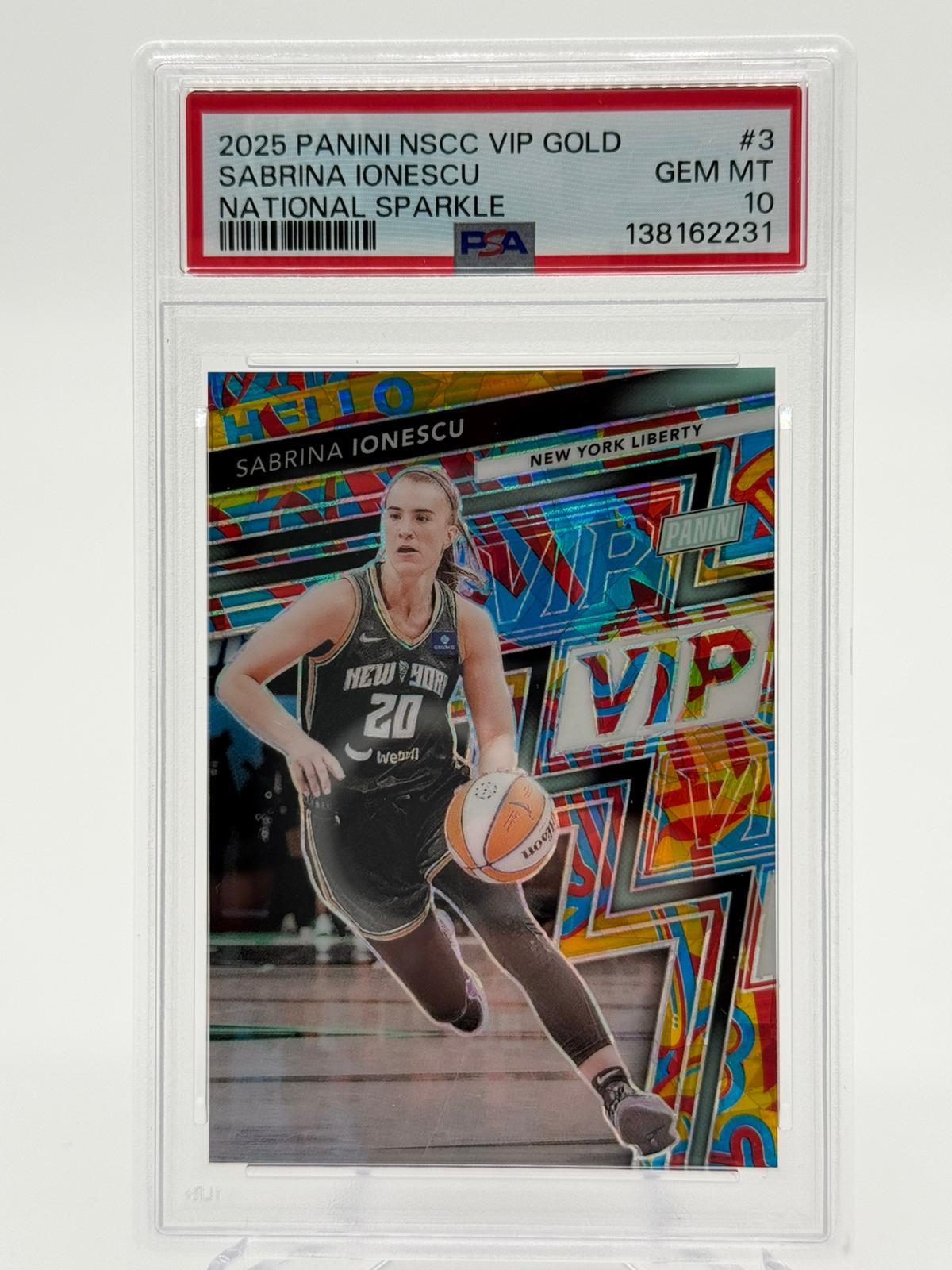 2025 Panini NSCC VIP Gold Sabrina Ionescu National Sparkle 13/45 PSA 10