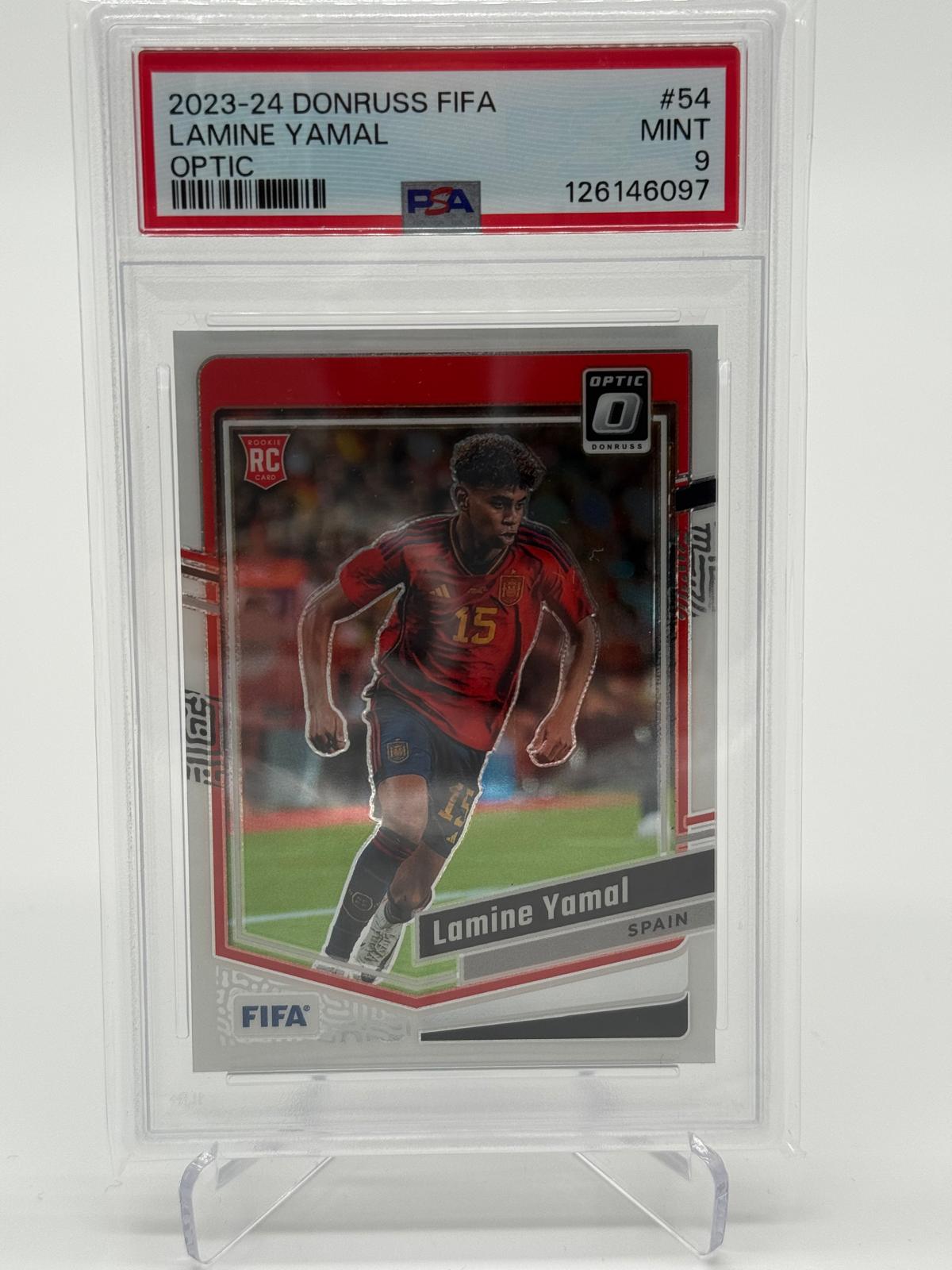 2023-24 Panini Donruss Fifa Lamine Yamal RC Optic PSA 9
