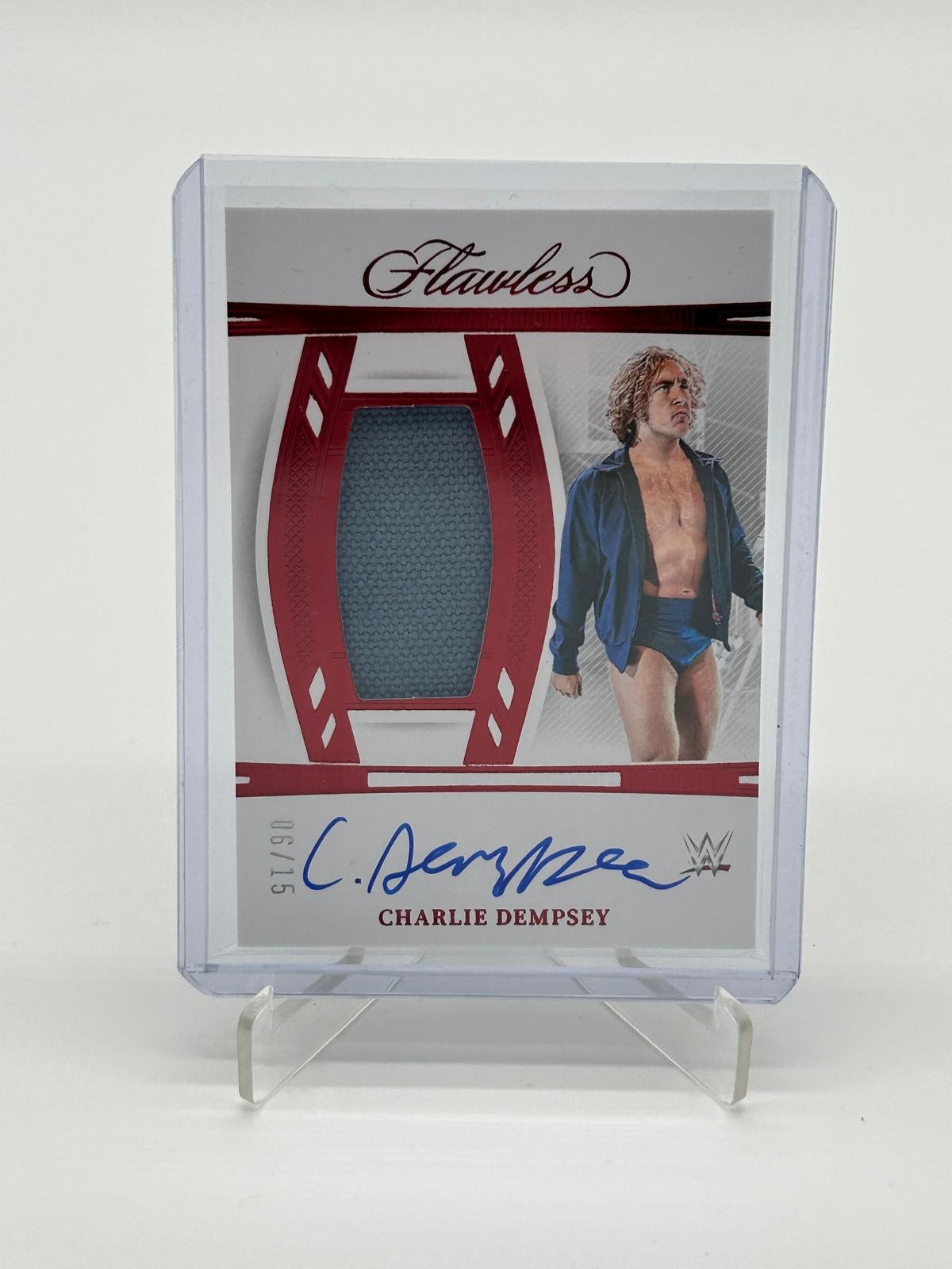 2024 Panini Flawless WWE Charlie Dempsey Patch on Card Auto /15