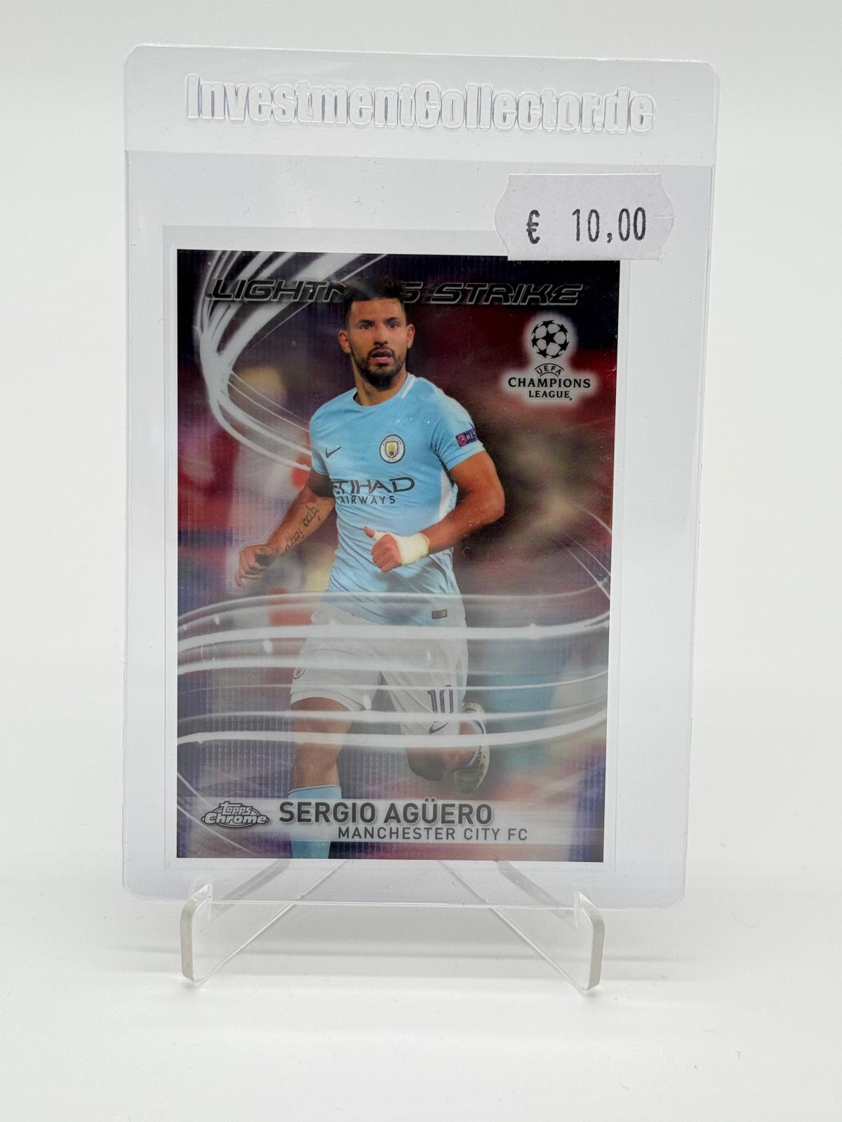 2017 Topps Chrome UCL Sergio Aguero Lightning Strike