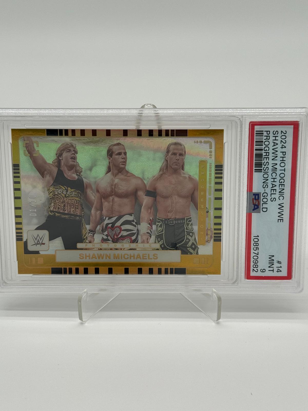 2024 Panini Photogenic WWE Shawn Michaels /10 Progressions Gold PSA 9