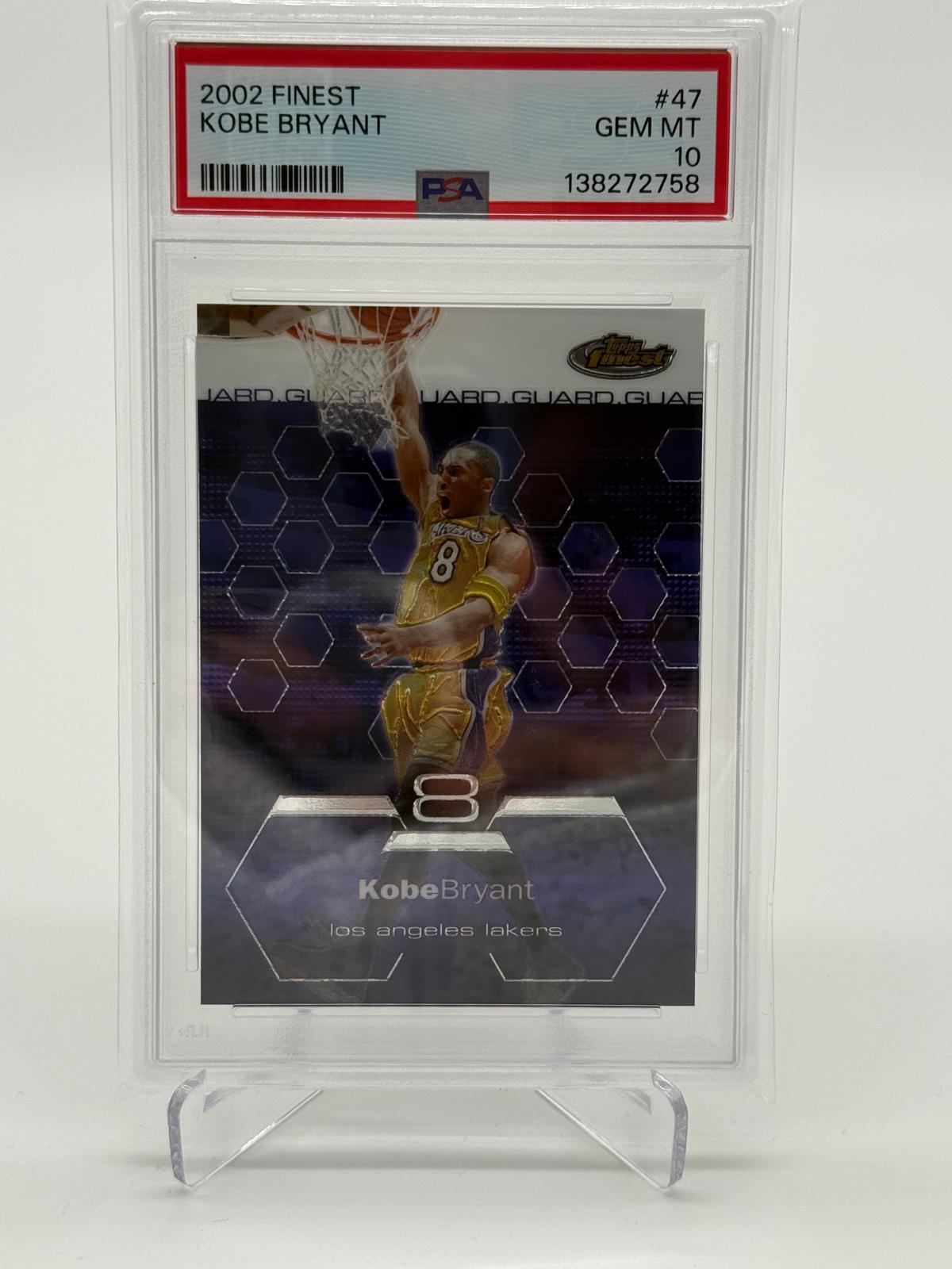 2002 Topps Finest Kobe Bryant PSA 10