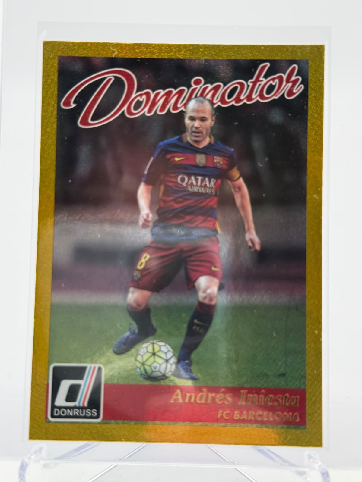 2016-17 Panini Donruss Andres Iniesta Gold Dominators