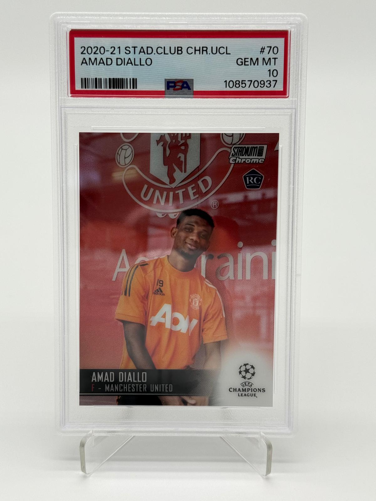 2020-21 Topps Stadium Club Chrome Amad Diallo RC PSA 10