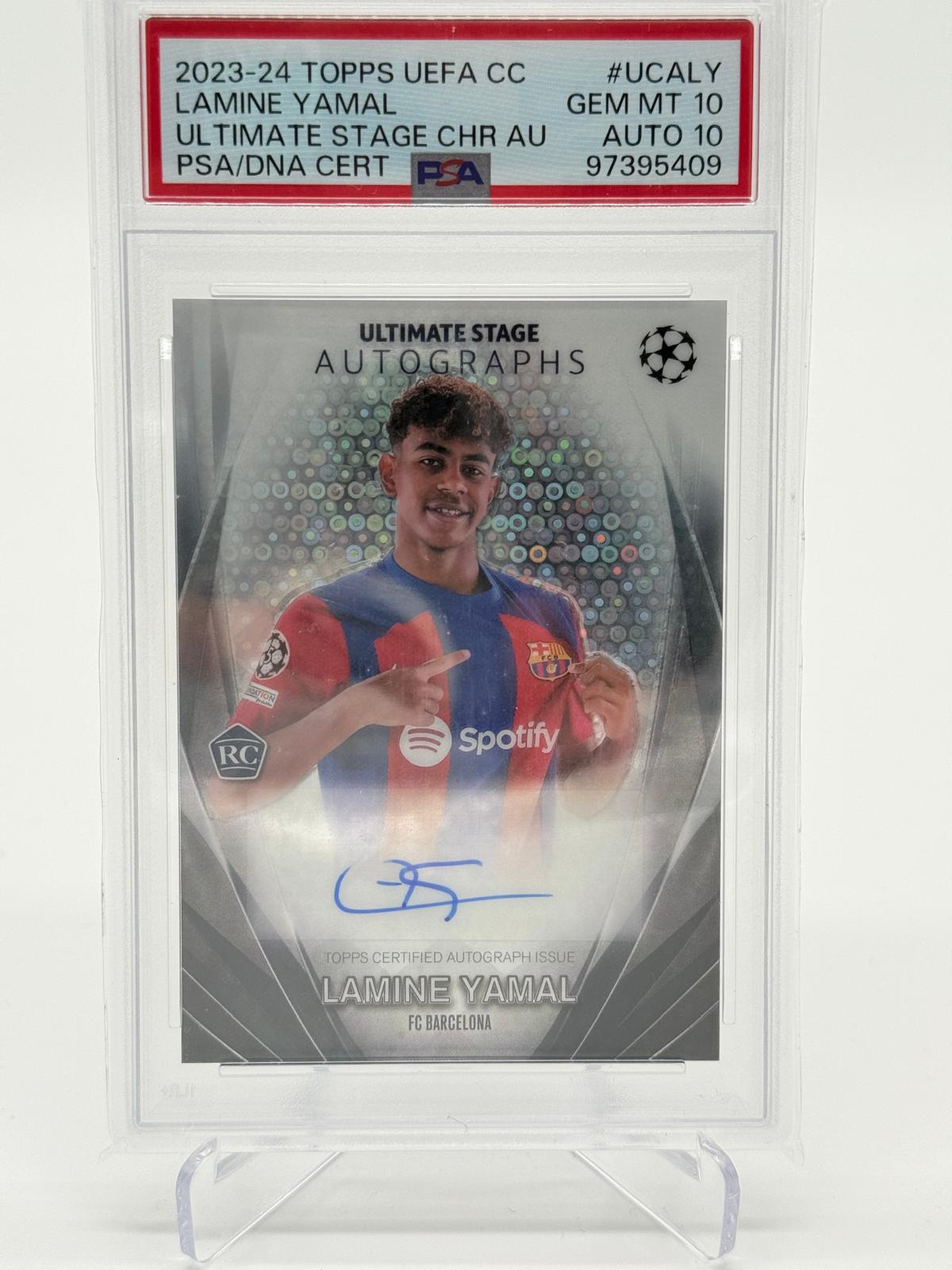 2023-24 Topps UCC Ultimate Stage Lamine Yamal RC Auto PSA 10 Auto 10