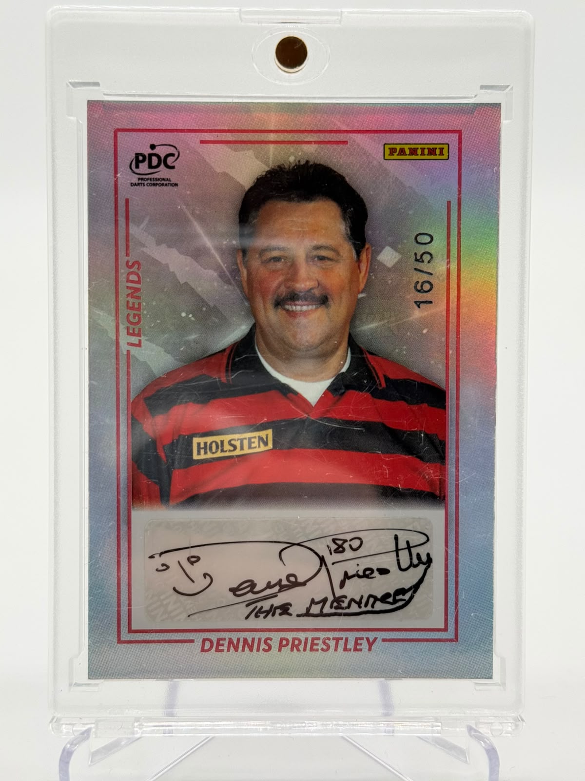 2025 Panini PDC Premier League Dennis Priestley AUTO 16/50