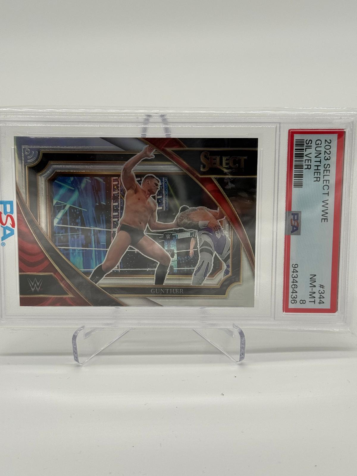 2023 Panini Select WWE Gunther Silver PSA 8